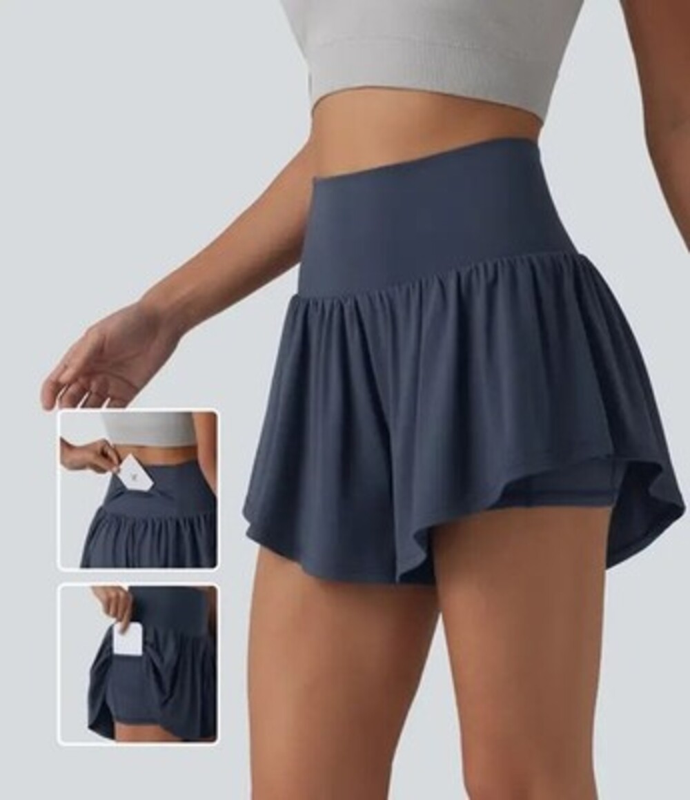 Halara SoftlyZero™ Airy High Waisted 2-in-1 InstantCool Yoga Shorts Women's M